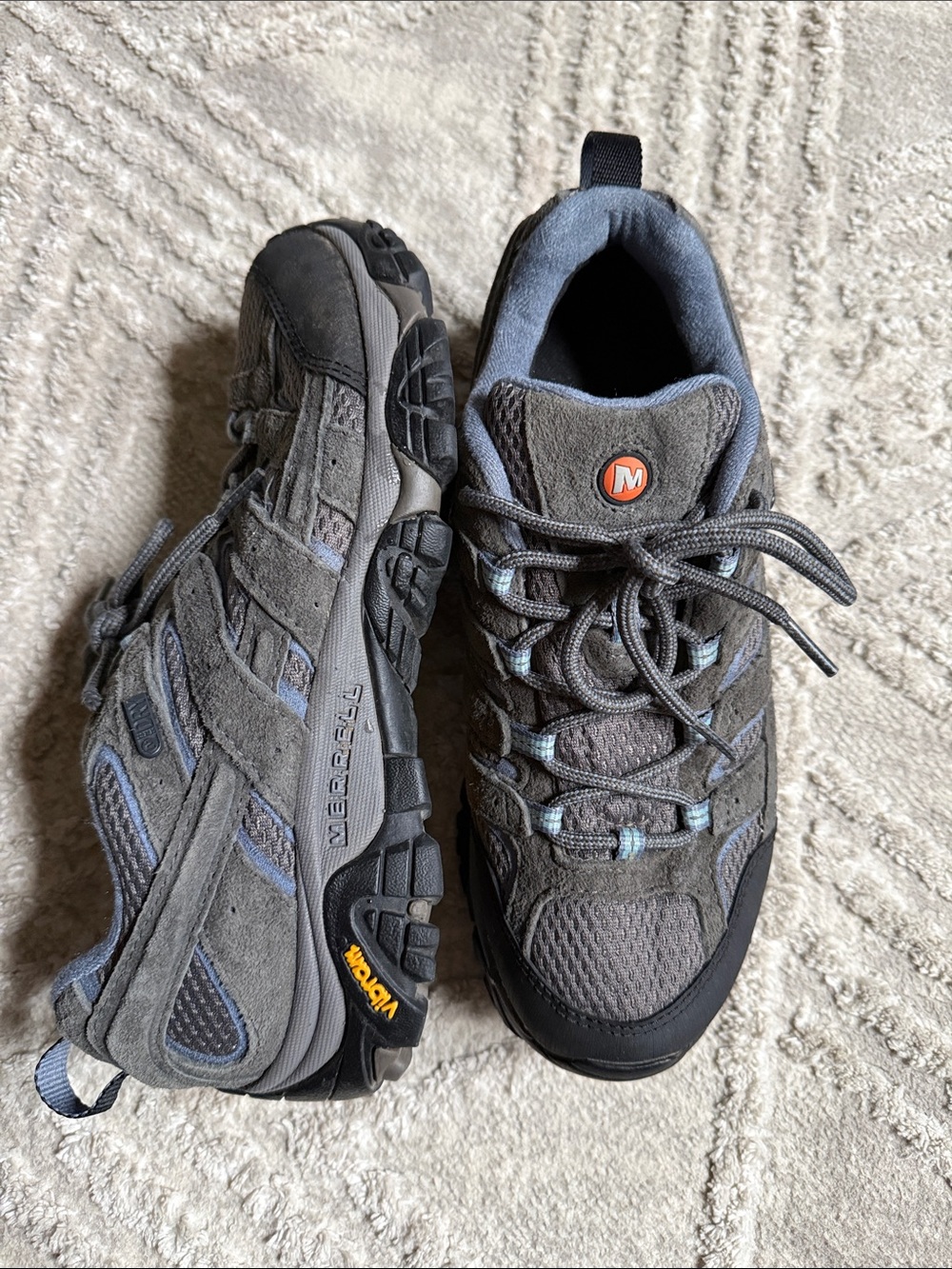 Merrell Moab Granite and Blue Hiking Shoes